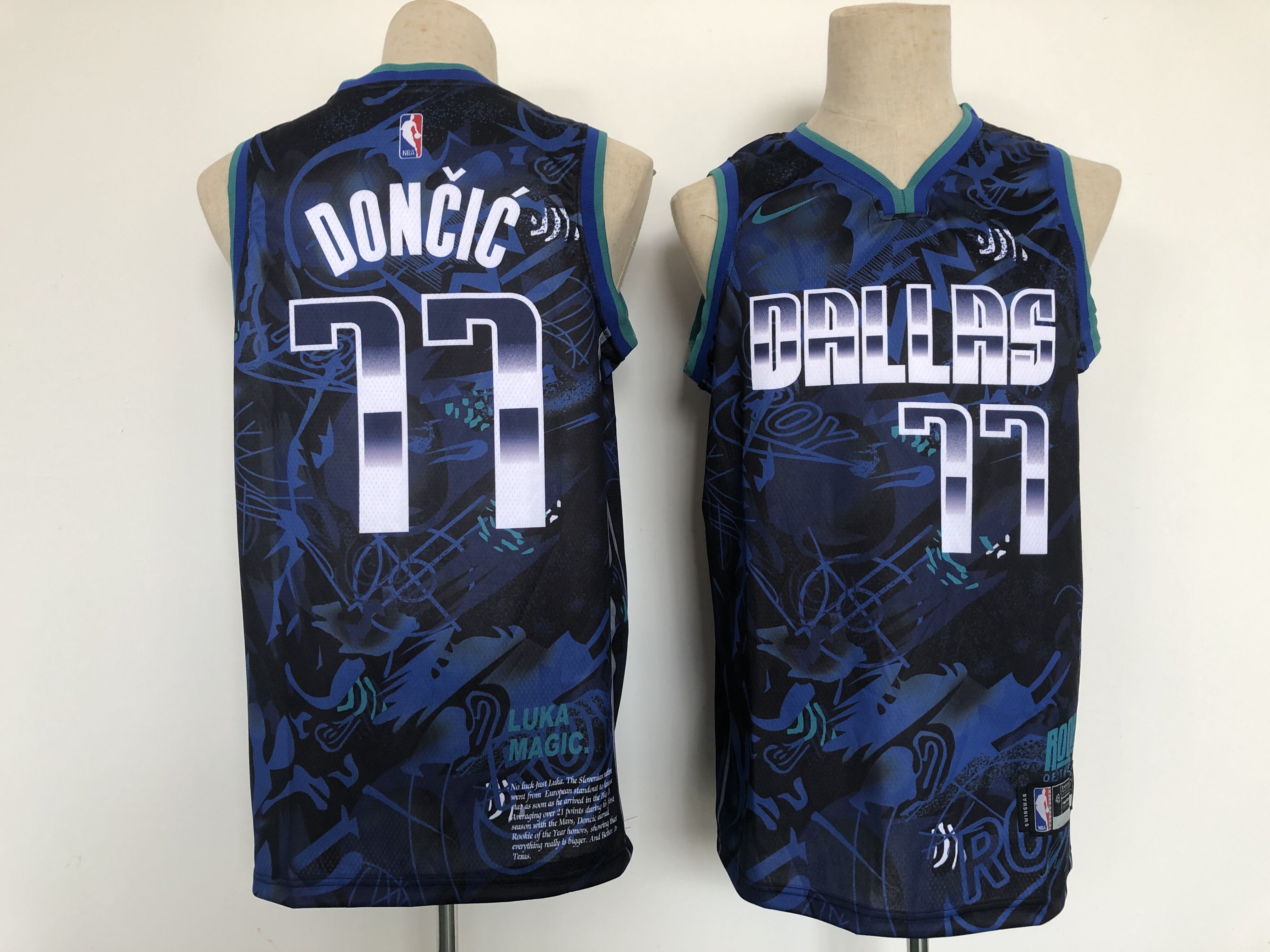 Men Dallas Mavericks #77 Doncic Blue MVP Edition Nike 2021 NBA Jersey